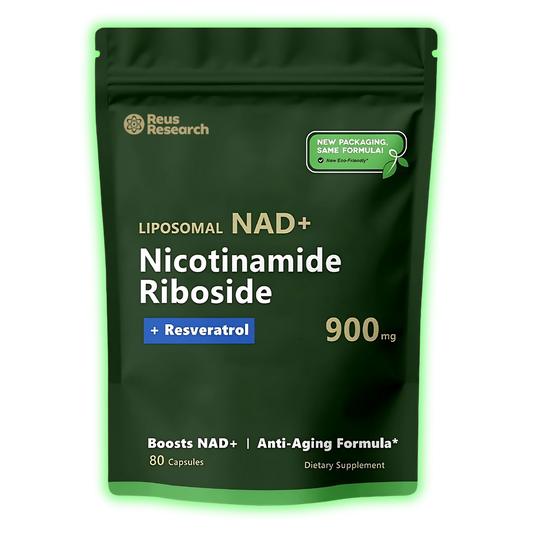 NAD+ Resveratrol Reus Research x 80 Cápsulas Eco Pack I - Original Importado 🇺🇸